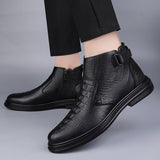 Cowhide Boots Warm Winter Boots Men Shoes - Tophatter Daily Deals