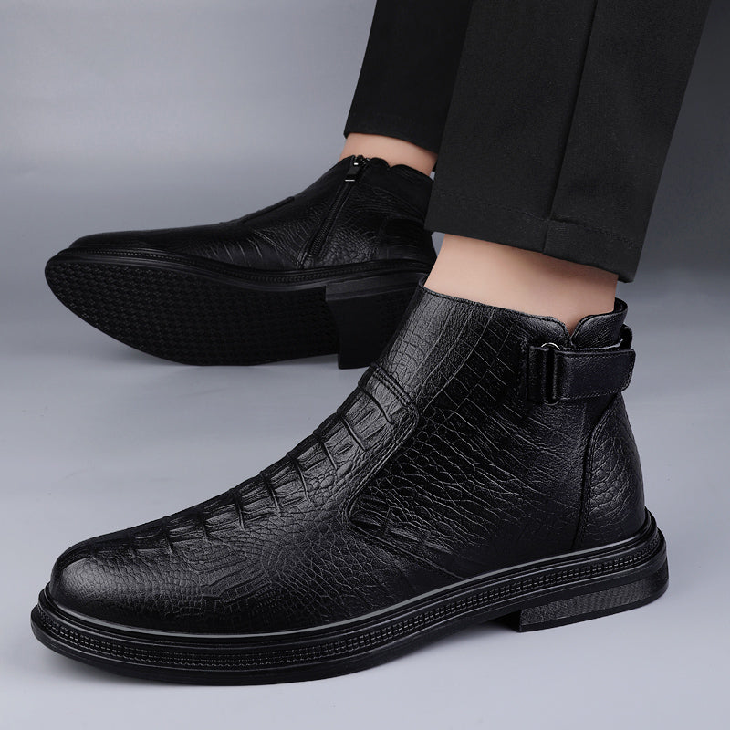 Cowhide Boots Warm Winter Boots Men Shoes - Tophatter Daily Deals