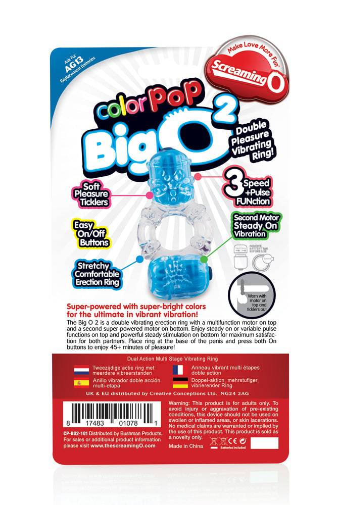 Screaming O - ColourPop - The Big O 2 - Dual Vibrating Cock Ring - Assorted Sex Toy - Tophatter Daily Deals