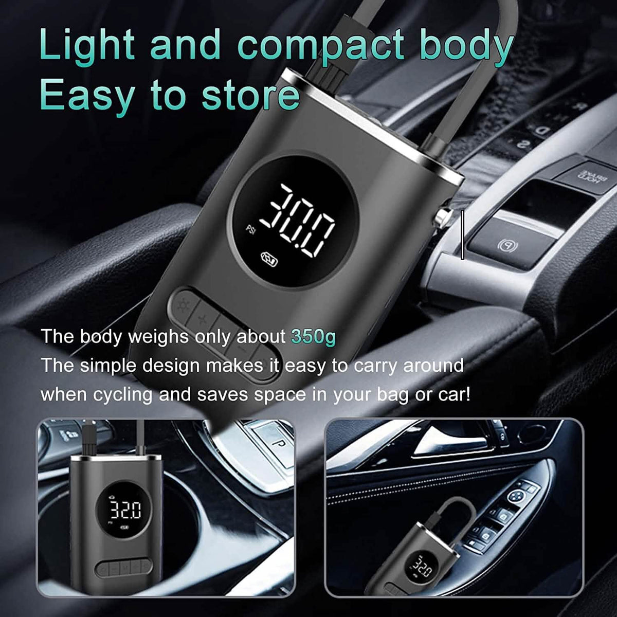 Cpplia Wireless Air Pump Digital Tire Pressure Detection LED Tire Inflator Automotive - Tophatter Daily Deals