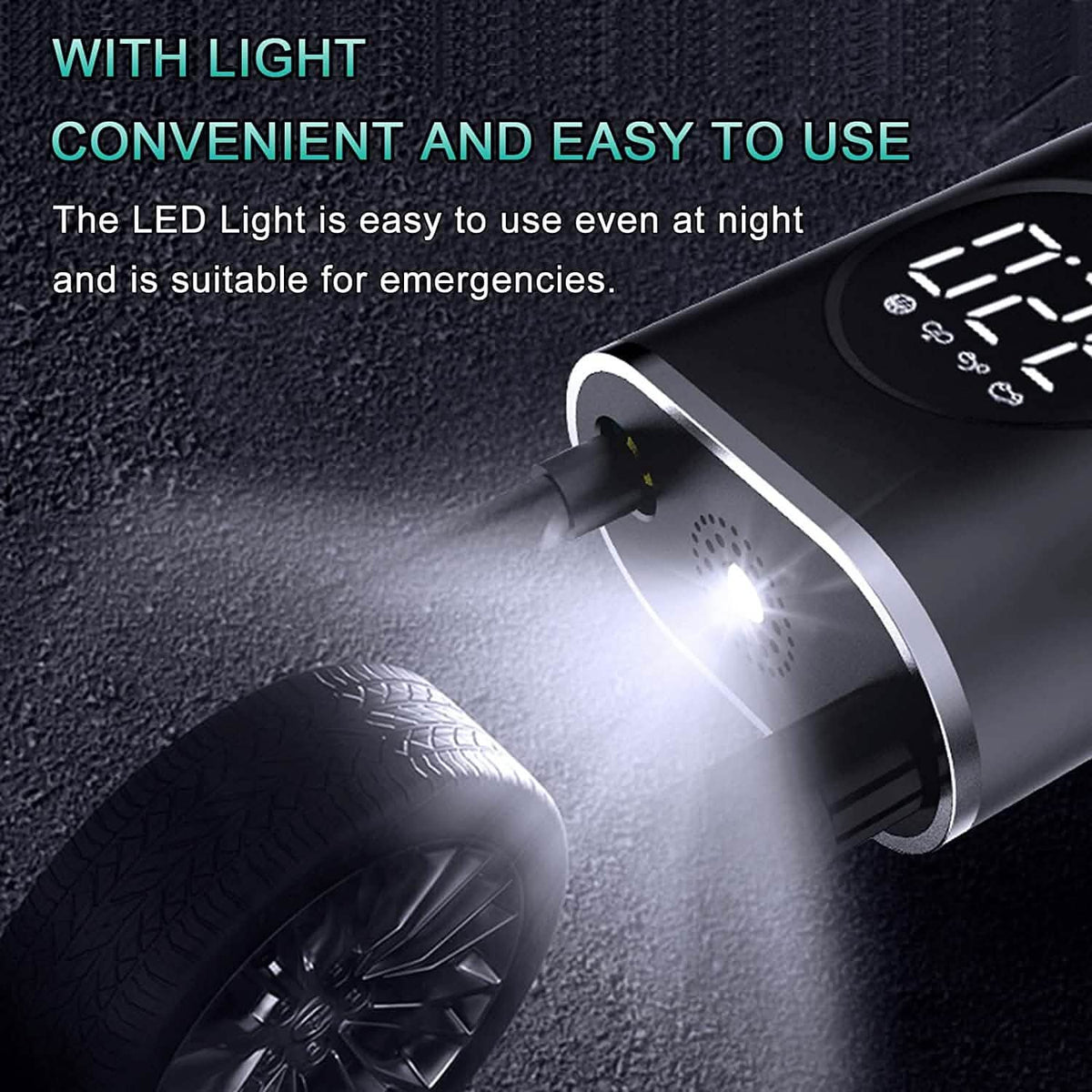 Cpplia Wireless Air Pump Digital Tire Pressure Detection LED Tire Inflator Automotive - Tophatter Daily Deals