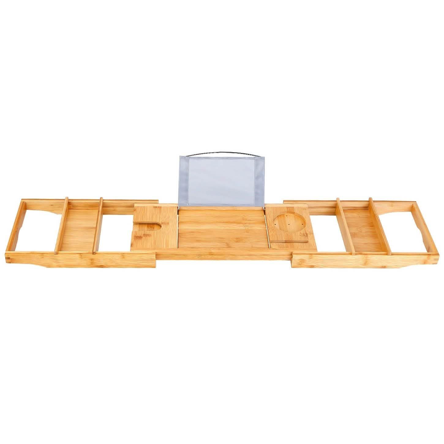 Crafted Bamboo Bath Tray Table Extendable Reading Rack Bamboo Bath - Tophatter Daily Deals