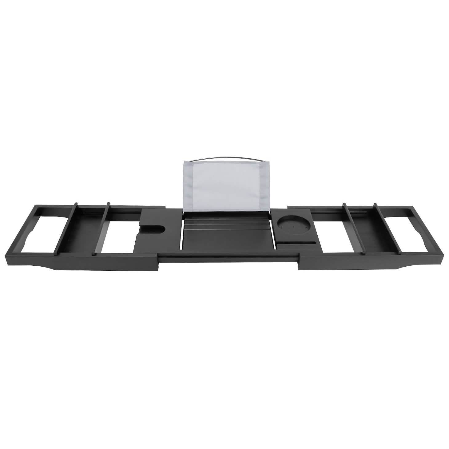 Crafted Bamboo Bath Tray Table Extendable Reading Rack Black Bath - Tophatter Daily Deals