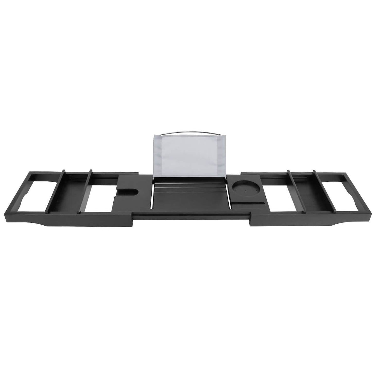 Crafted Bamboo Bath Tray Table Extendable Reading Rack Black Bath - Tophatter Daily Deals