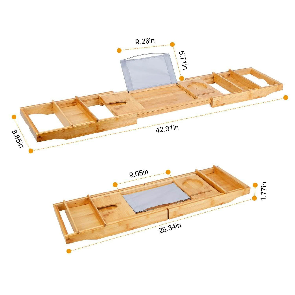 Crafted Bamboo Bath Tray Table Extendable Reading Rack Bath - Tophatter Daily Deals
