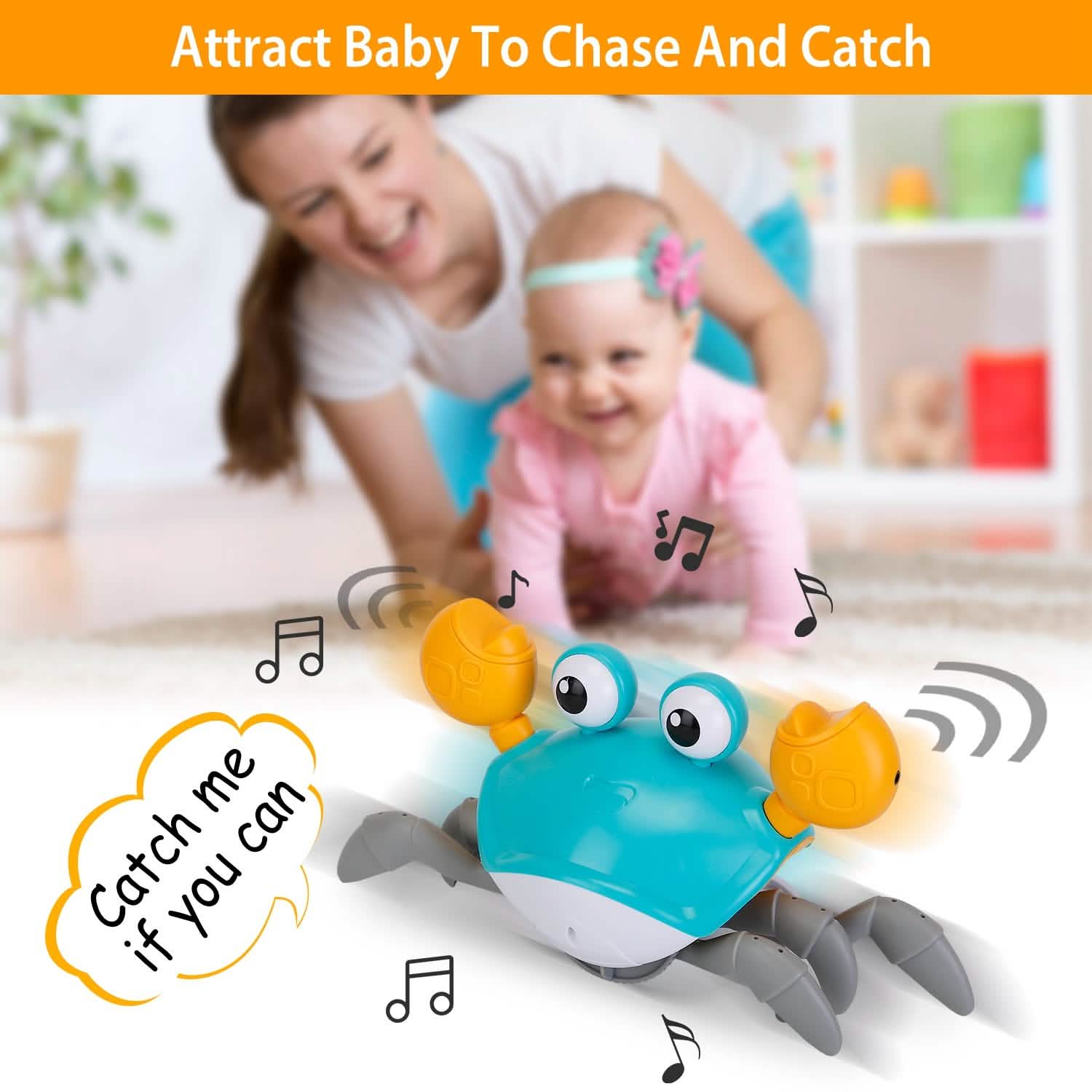 Crawling Crab Baby Toy with Music and LED Light Toys & Games - Tophatter Daily Deals