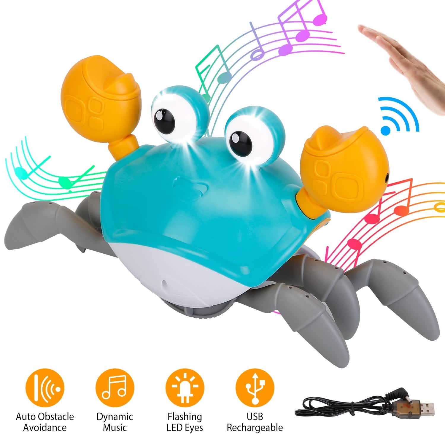 Crawling Crab Baby Toy with Music and LED Light Toys & Games - Tophatter Daily Deals