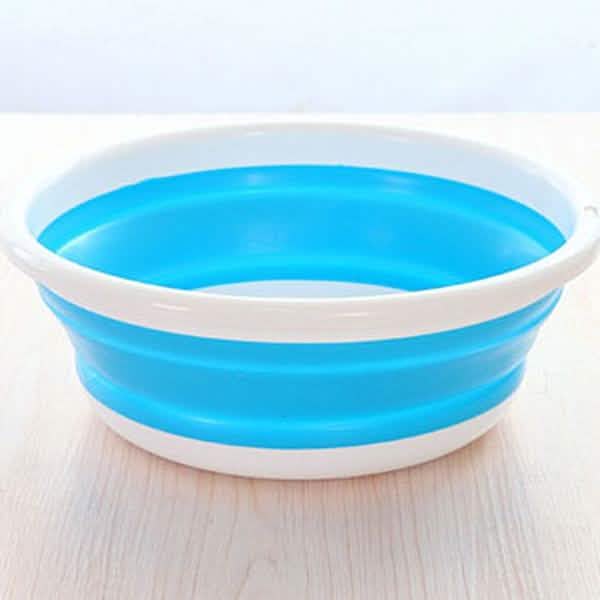 Creative Collapsible Water Basin Portable Travel Basin Washing Tool Fashion Hobbies Blue Bath - Tophatter Daily Deals