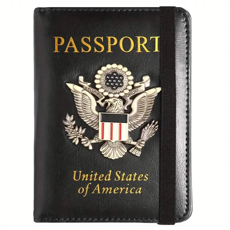Creative Passport Holder Cover With 3D Metal Badge Black Handbags & Wallets - Tophatter Daily Deals