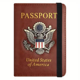 Creative Passport Holder Cover With 3D Metal Badge Brown Handbags & Wallets - Tophatter Daily Deals