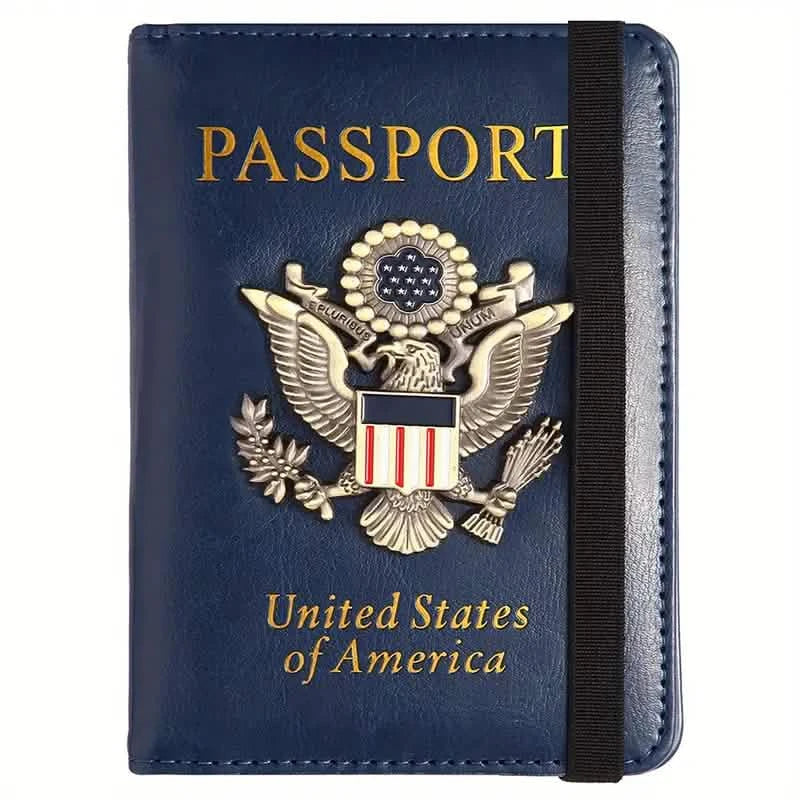 Creative Passport Holder Cover With 3D Metal Badge Dark Blue Handbags & Wallets - Tophatter Daily Deals