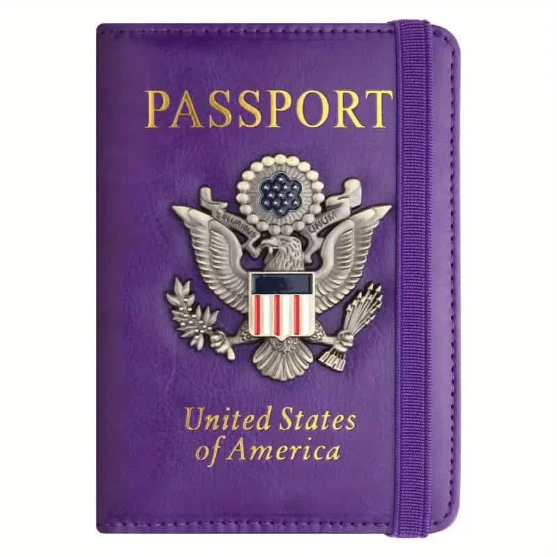 Creative Passport Holder Cover With 3D Metal Badge Purple Handbags & Wallets - Tophatter Daily Deals