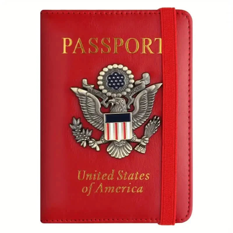 Creative Passport Holder Cover With 3D Metal Badge Red Handbags & Wallets - Tophatter Daily Deals