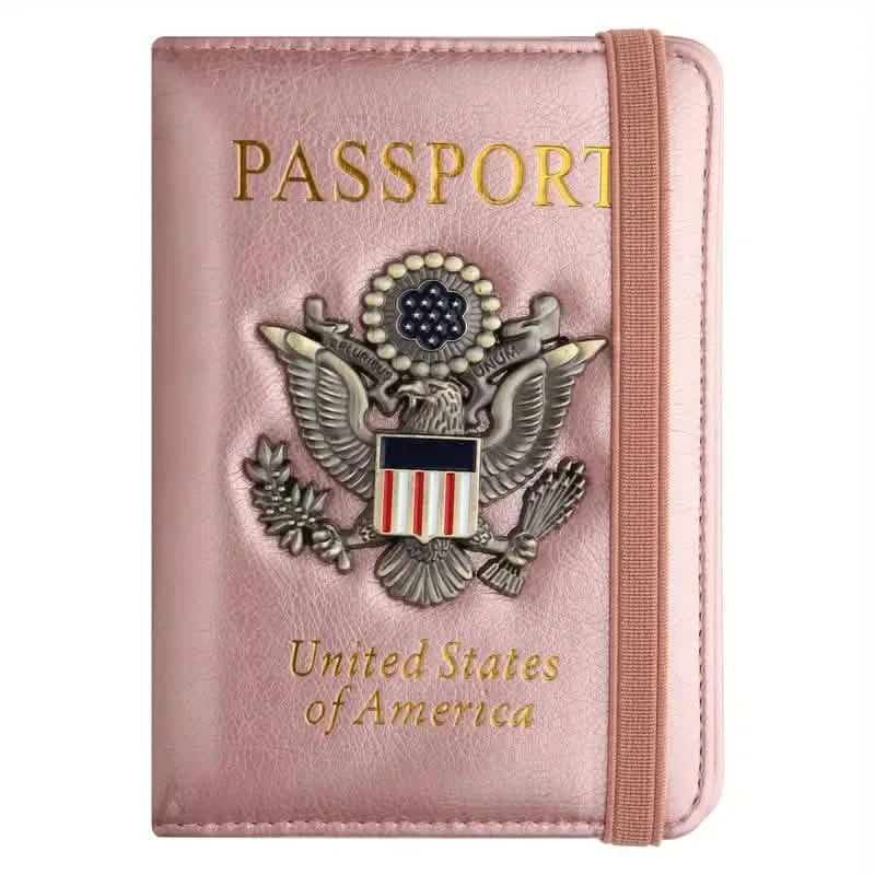 Creative Passport Holder Cover With 3D Metal Badge Rose Handbags & Wallets - Tophatter Daily Deals