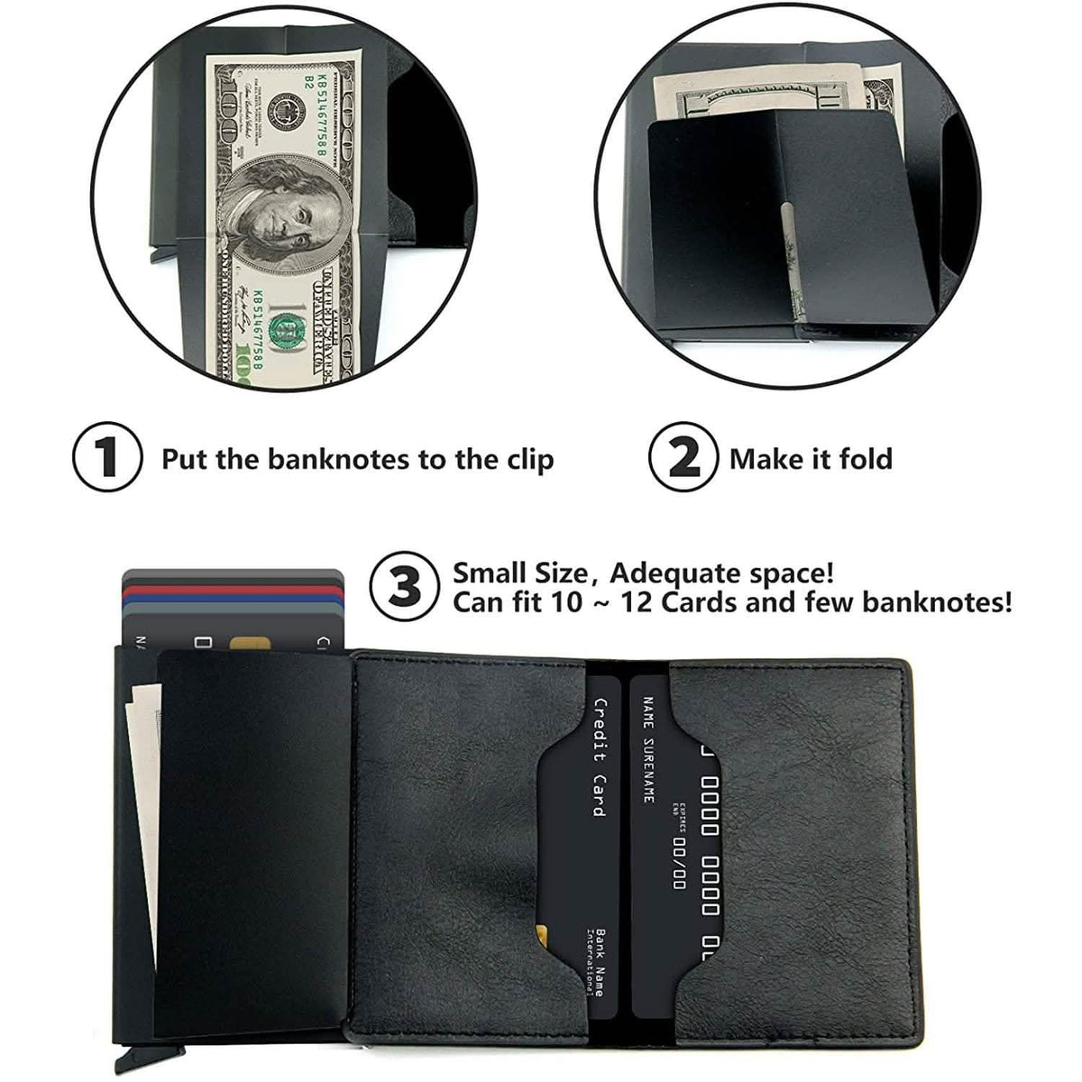Credit Card Holder RFID Blocking Genuine Leather Vintage Aluminum Business Wallet Handbags & Wallets - Tophatter Daily Deals
