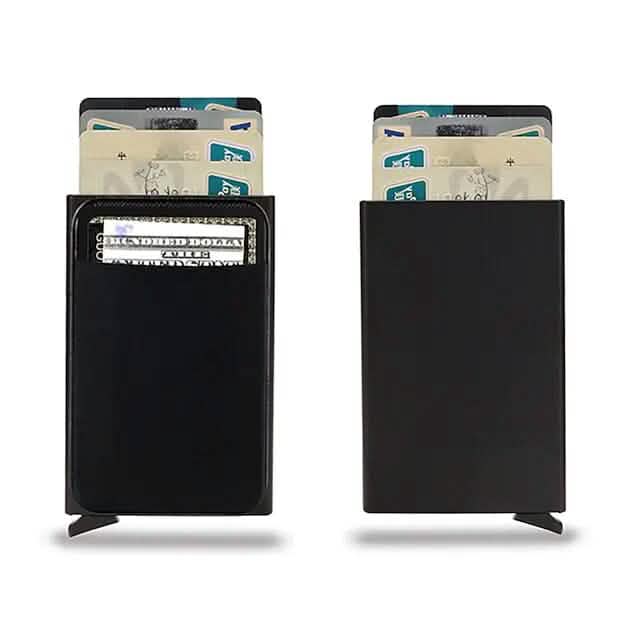 Credit Card Holder Wallet Metal Name Card Black Handbags & Wallets - Tophatter Daily Deals