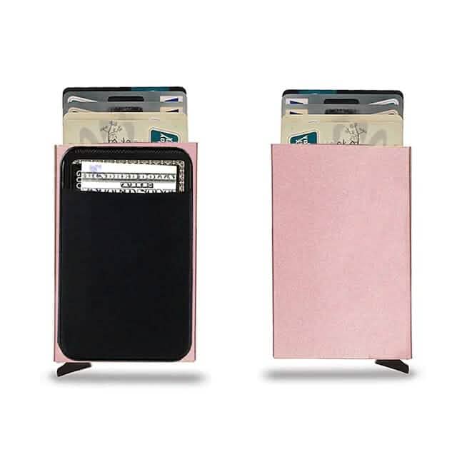 Credit Card Holder Wallet Metal Name Card Rose Gold Handbags & Wallets - Tophatter Daily Deals