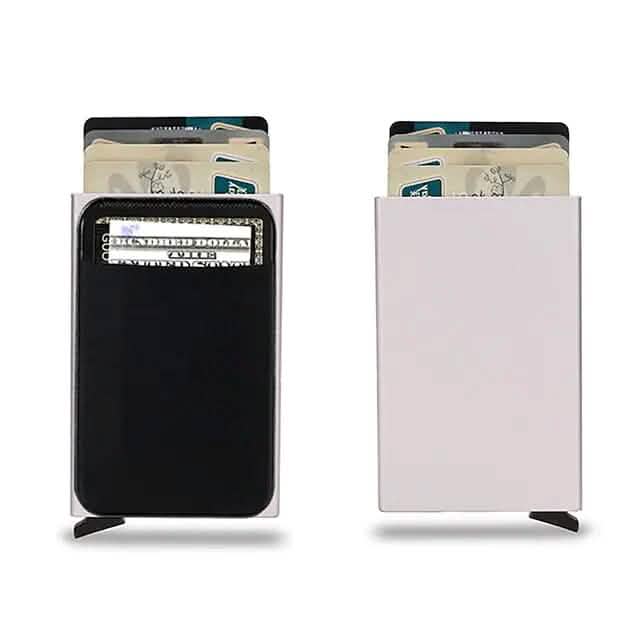 Credit Card Holder Wallet Metal Name Card Silver Handbags & Wallets - Tophatter Daily Deals