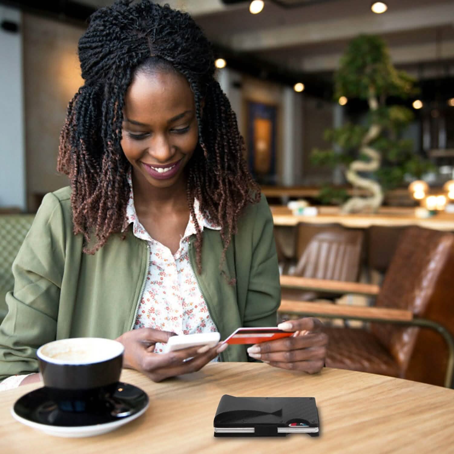 Credit Card Holder with Cash Clip Carbon Fiber RFID Blocking Scan for Men Handbags & Wallets - Tophatter Daily Deals