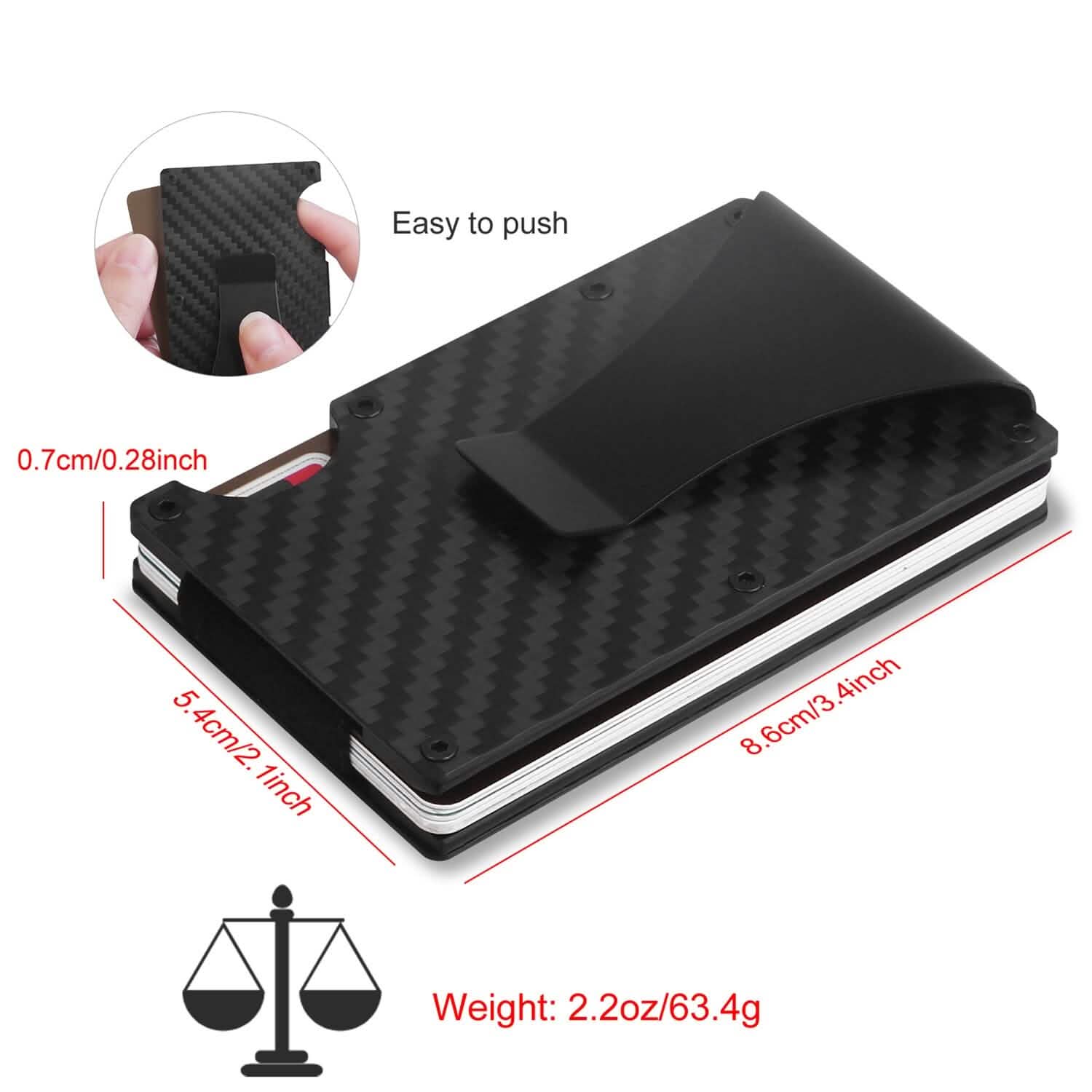 Credit Card Holder with Cash Clip Carbon Fiber RFID Blocking Scan for Men Handbags & Wallets - Tophatter Daily Deals