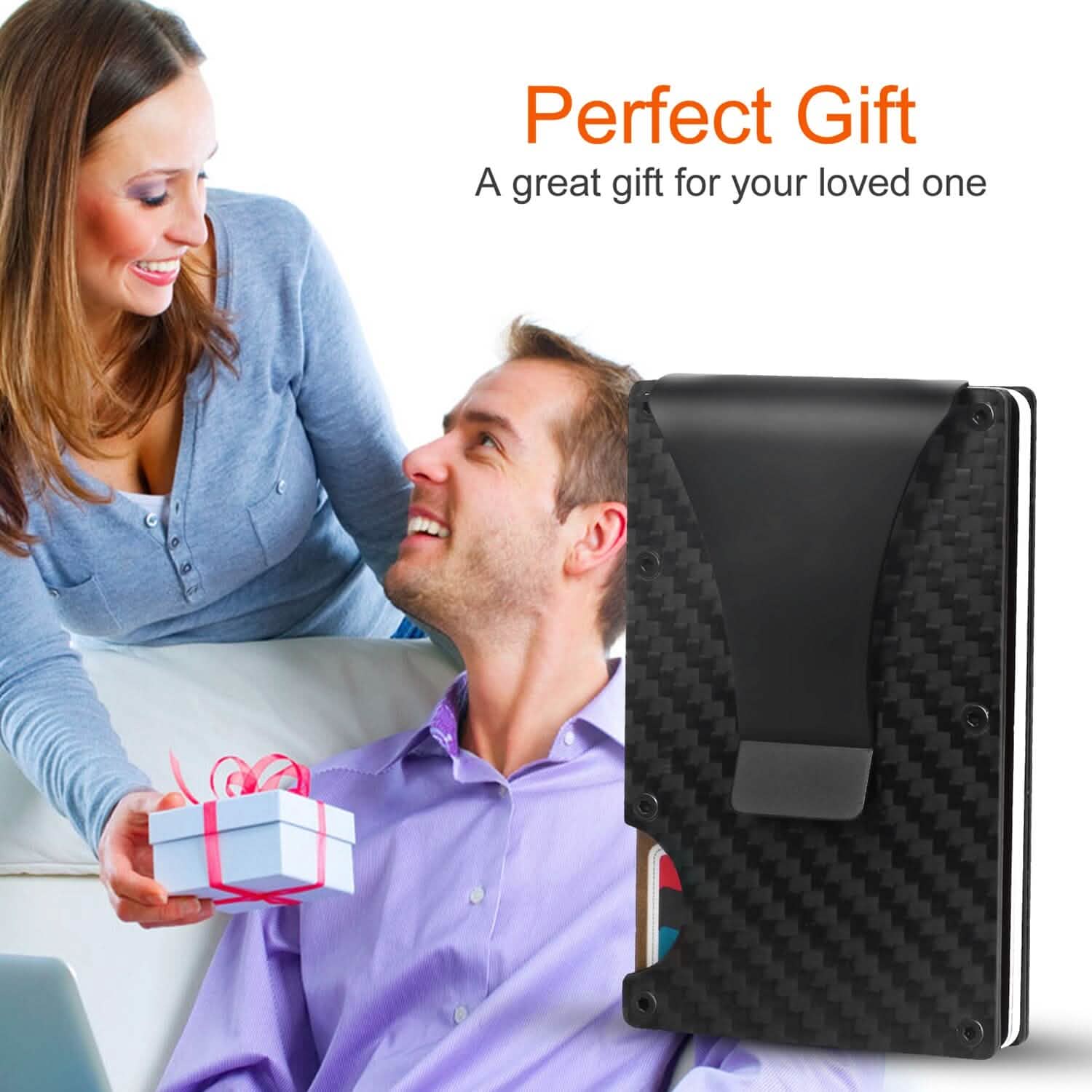 Credit Card Holder with Cash Clip Carbon Fiber RFID Blocking Scan for Men Handbags & Wallets - Tophatter Daily Deals