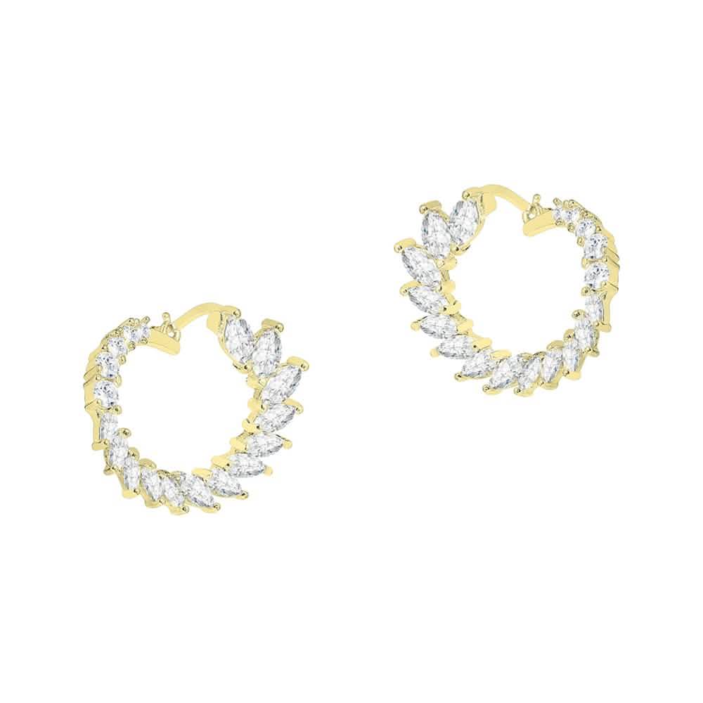 Crescent Moon Earrings Made With Crystals Gold Earrings - Tophatter Daily Deals