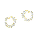 Crescent Moon Earrings Made With Crystals Gold Earrings - Tophatter Daily Deals