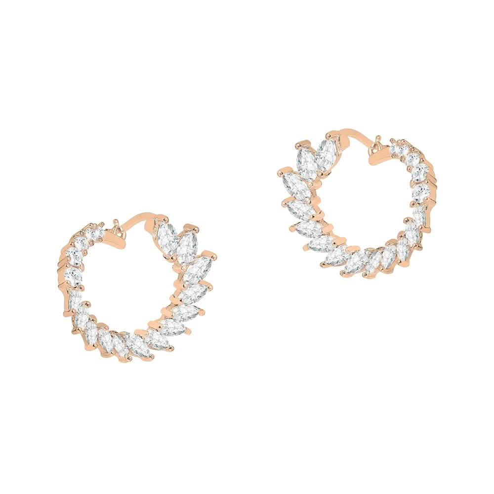 Crescent Moon Earrings Made With Crystals Rose Gold Earrings - Tophatter Daily Deals