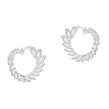 Crescent Moon Earrings Made With Crystals Silver Earrings - Tophatter Daily Deals