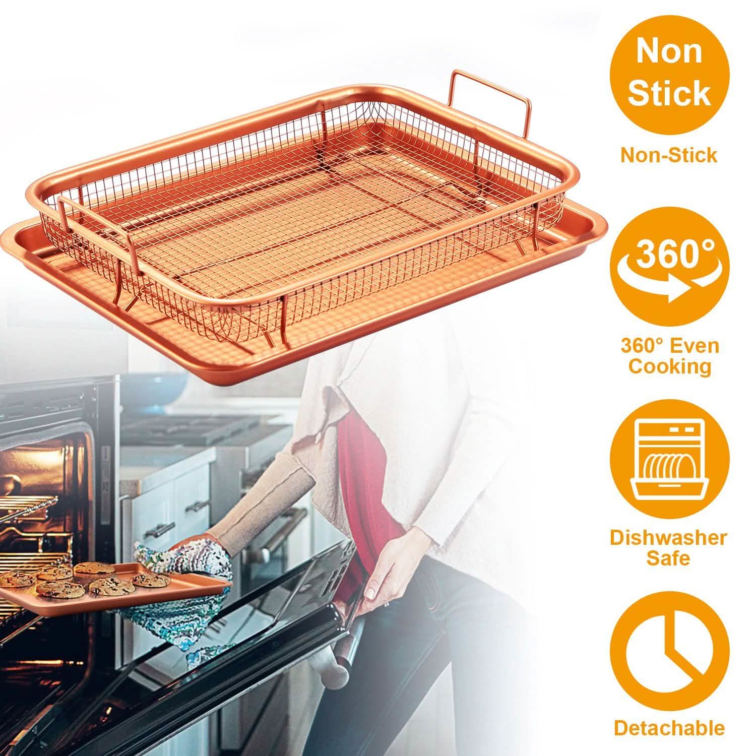 Crispy Tray Set Non Stick Grill Basket Kitchen Tools & Gadgets - Tophatter Daily Deals