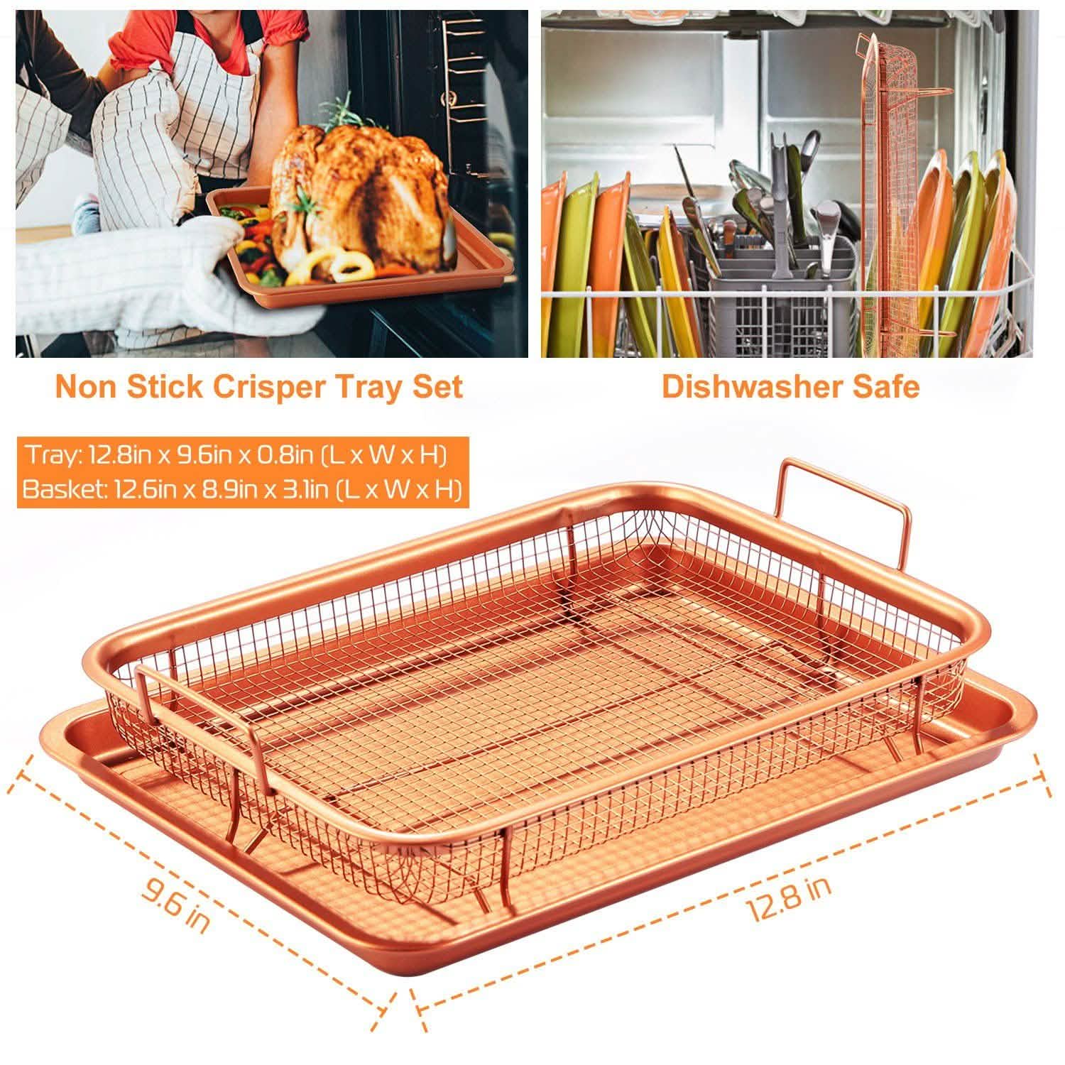 Crispy Tray Set Non Stick Grill Basket Kitchen Tools & Gadgets - Tophatter Daily Deals