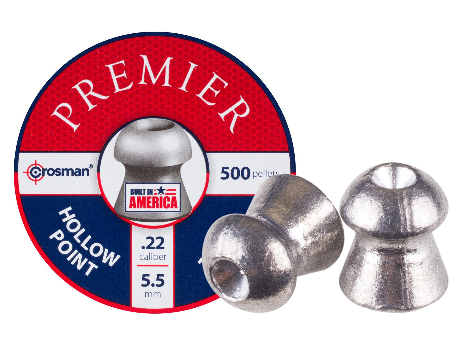 CROSMAN 5.5MM PREMIER HOLLOW POINT 14.3GR - 500'S - Tophatter's Army Deals BULLETS - Tophatter Daily Deals