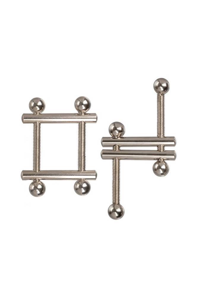 Cal Exotics - Nipple Grips - Crossbar Nipple Vises - Silver BDSM - Tophatter Daily Deals