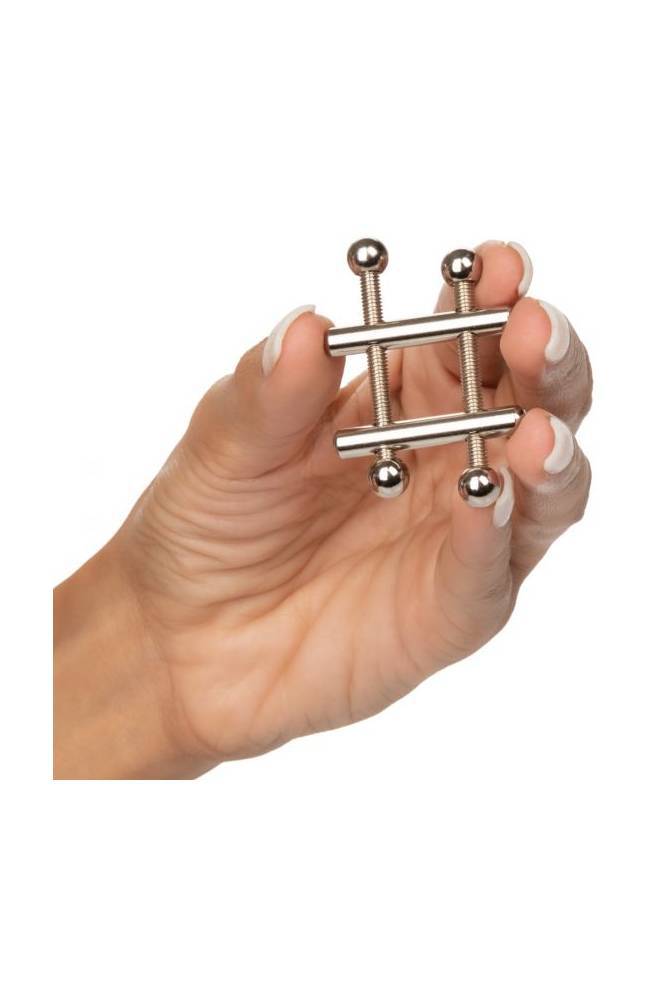 Cal Exotics - Nipple Grips - Crossbar Nipple Vises - Silver BDSM - Tophatter Daily Deals