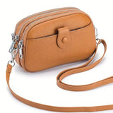 Crossbody Bags for Women Small Genuine Leather Shoulder Purse Cross Body Bag with Triple Top Zipper Adjustable Strap Brown Handbags & Wallets - Tophatter Daily Deals