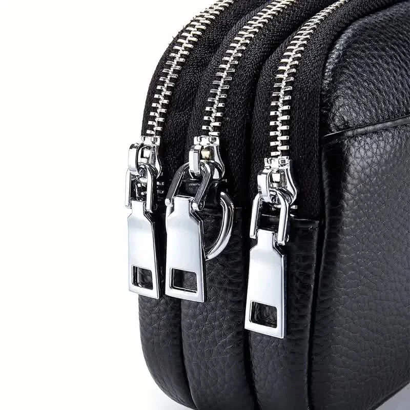 Crossbody Bags for Women Small Genuine Leather Shoulder Purse Cross Body Bag with Triple Top Zipper Adjustable Strap Handbags & Wallets - Tophatter Daily Deals