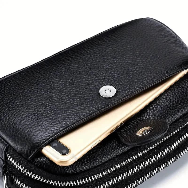 Crossbody Bags for Women Small Genuine Leather Shoulder Purse Cross Body Bag with Triple Top Zipper Adjustable Strap Handbags & Wallets - Tophatter Daily Deals