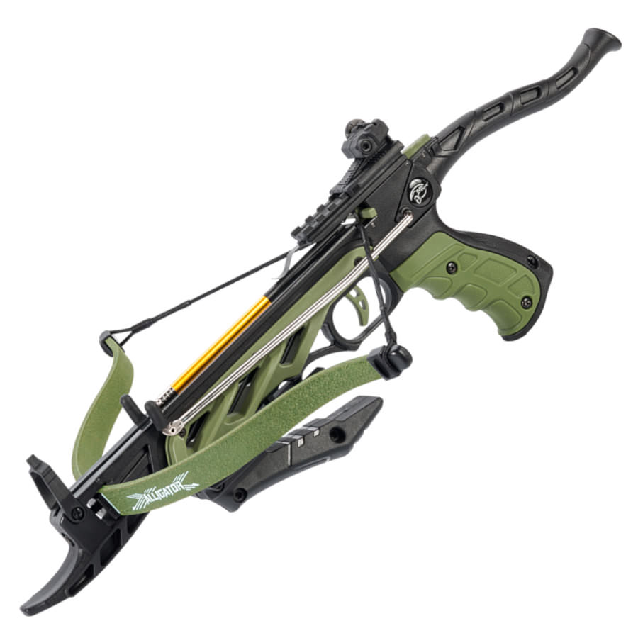 80lb Self Cocking Pistol CrossBow With Forearm Grip Olive Collectible Weapons - Tophatter Daily Deals