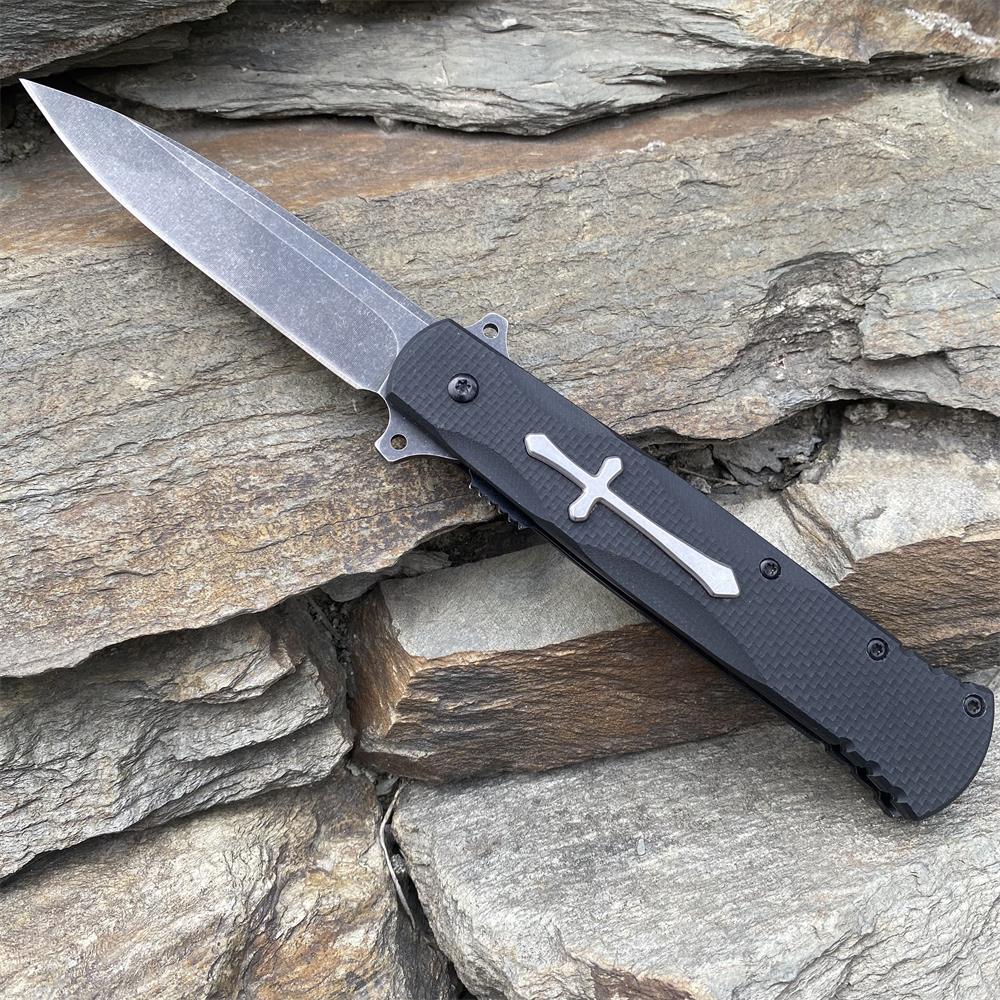 Cross Knife Christian Folding Knife - Tophatter Daily Deals