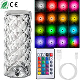 Crystal Diamond Rose Table Lamp Indoor Lighting - Tophatter Daily Deals