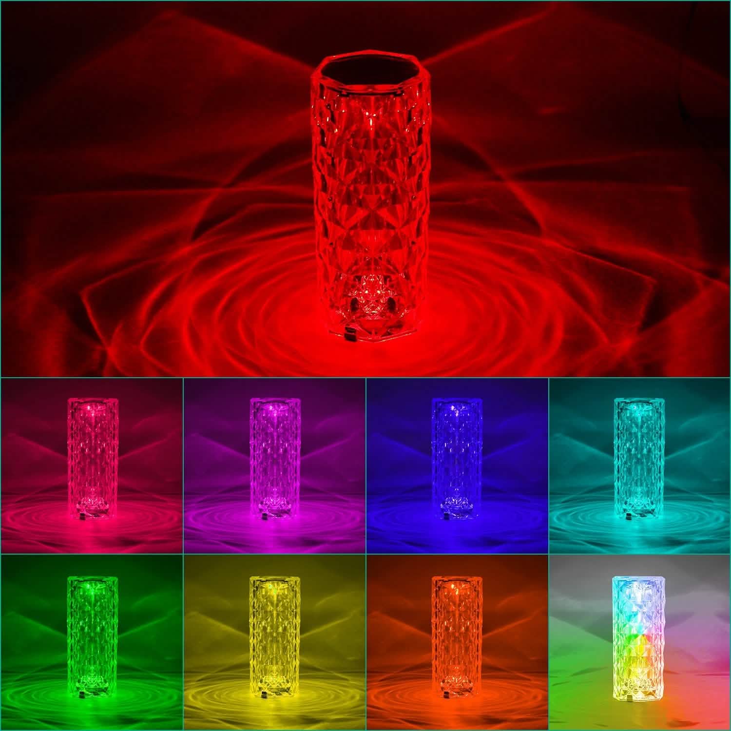 Crystal Diamond Rose Table Lamp Indoor Lighting - Tophatter Daily Deals