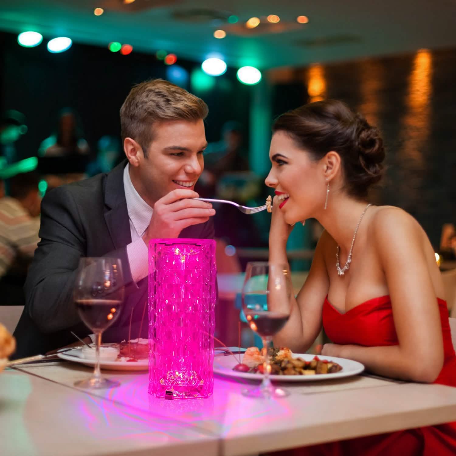 Crystal Diamond Rose Table Lamp Indoor Lighting - Tophatter Daily Deals