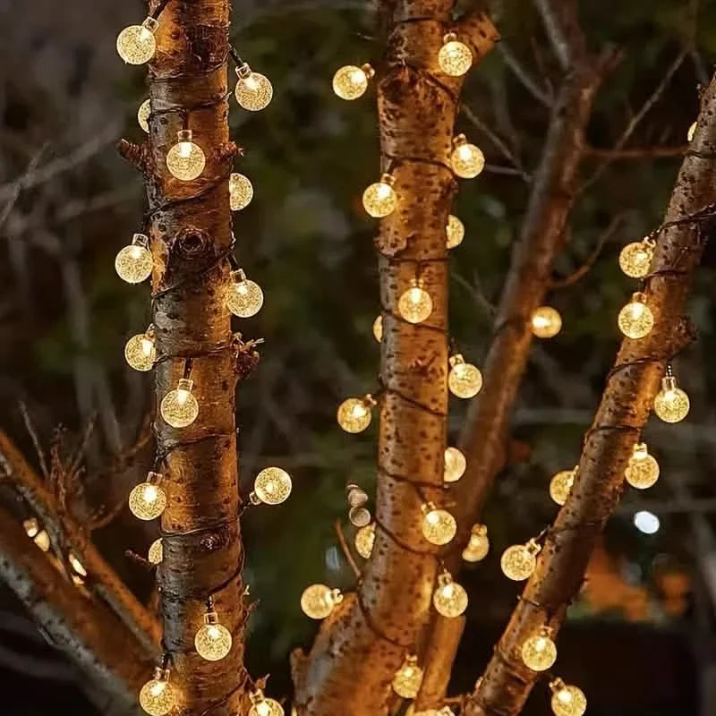Crystal Globe Solar String Lights LED String Lights - Tophatter Daily Deals