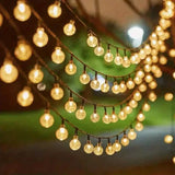 Crystal Globe Solar String Lights Warm White LED String Lights - Tophatter Daily Deals