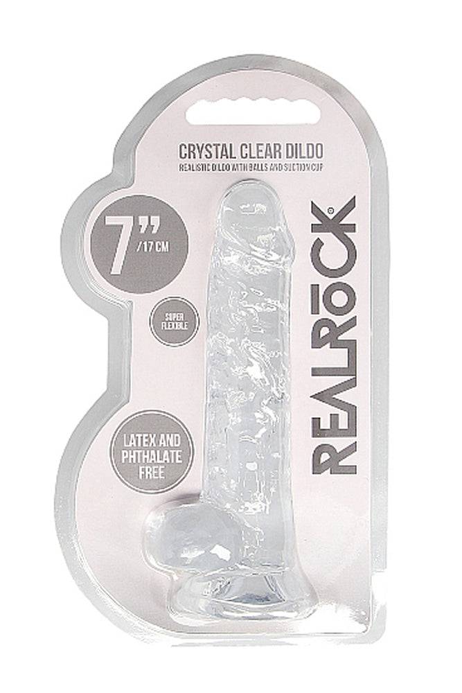 Shots Toys - RealRock - 7" Crystal Clear Dildo with Balls - Assorted Sex Toy - Tophatter Daily Deals