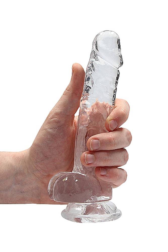 Shots Toys - RealRock - 8" Crystal Clear Dildo with Balls - Assorted Sex Toy - Tophatter Daily Deals