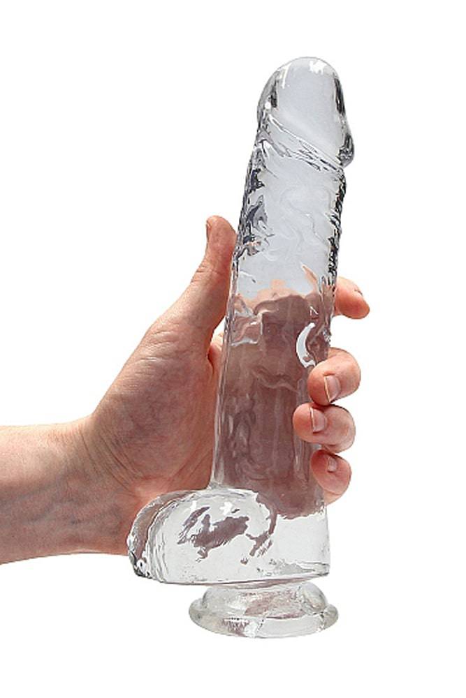Shots Toys - RealRock - 9" Crystal Clear Dildo with Balls - Assorted Sex Toy - Tophatter Daily Deals