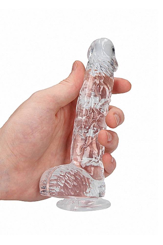 Shots Toys - RealRock - 6" Crystal Clear Dildo with Balls - Assorted Sex Toy - Tophatter Daily Deals