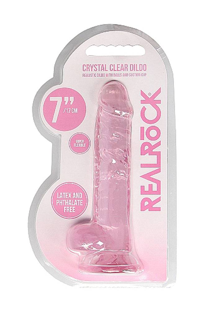 Shots Toys - RealRock - 7" Crystal Clear Dildo with Balls - Assorted Sex Toy - Tophatter Daily Deals