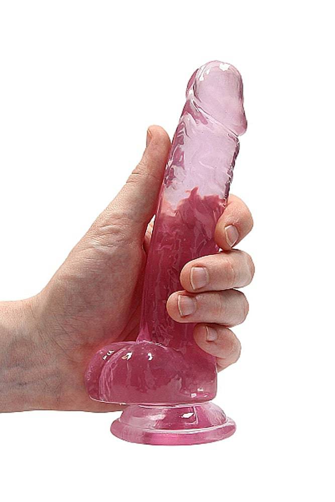 Shots Toys - RealRock - 8" Crystal Clear Dildo with Balls - Assorted Sex Toy - Tophatter Daily Deals